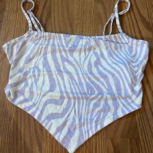 Purple zebra print crop top